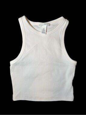 H&M Cream Ribbed Crewneck Tank